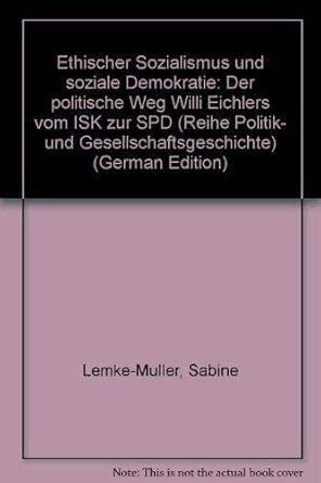 Sabine Lemke-Müller: Ethischer Sozialismus